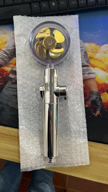 New Turbo Propeller Shower Head Water Saving High Pressure Flow House Gym From House