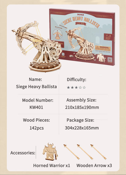 Robotime ROKR Siege Heavy Ballista 3D Wooden Puzzle War Game Kids DealSniper.net