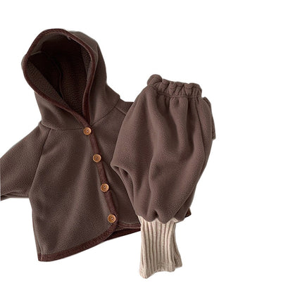 Baby Clothing Fur Lining Infant Suit Hoodies Coat Kids DealSniper.net