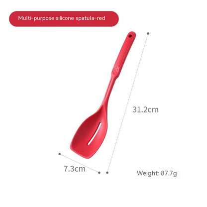 Household Multifunctional Spatula Edible Silicon Kitchen dealsniper-net Slotted Turner Red