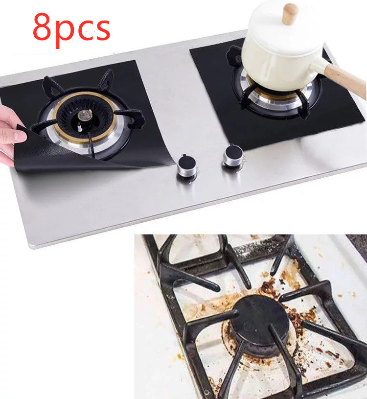 Gas Stove Protective Pad Kitchen DealSniper.net Black8pcs 27x27cm