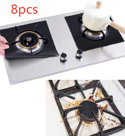 Gas Stove Protective Pad Kitchen DealSniper.net Black8pcs 27x27cm