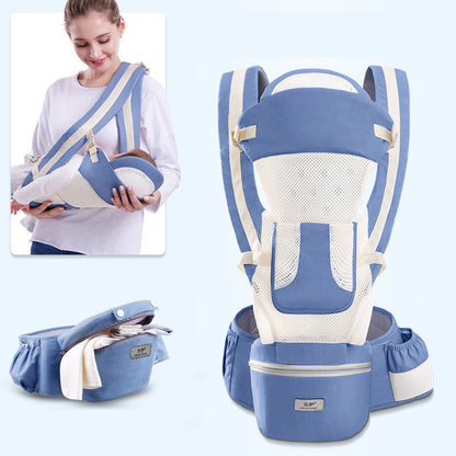 Ergonomic Baby Carrier Infant Baby Hipseat Carrier Kids dealsniper-net Breathable blue