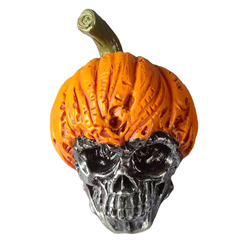 New Evil Pumpkin Skull Halloween Resin Ornament