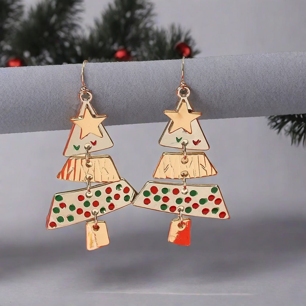 Christmas Tree Necklace And Earrings Fashion Pendant Jewelry dealsniper-net