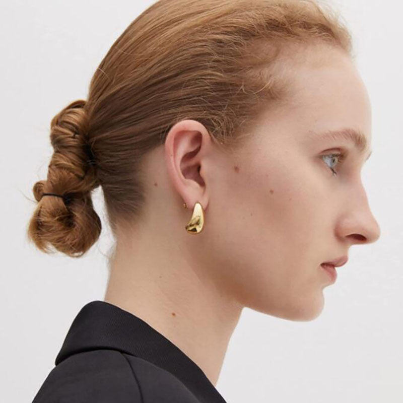 Metal Water Drop Earrings With A Sense Of Niche Luxury Jewelry Gym From House