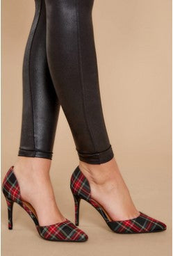 Fashion Thick High-heeled Plaid Pointed Hollow Sandals Women Women DealSniper.net Check 34