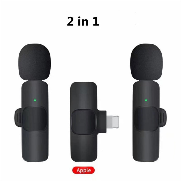 Lavalier Mini Microphone Wireless Audio Video Recording Electronics dealsniper-net 2in1 for IOS