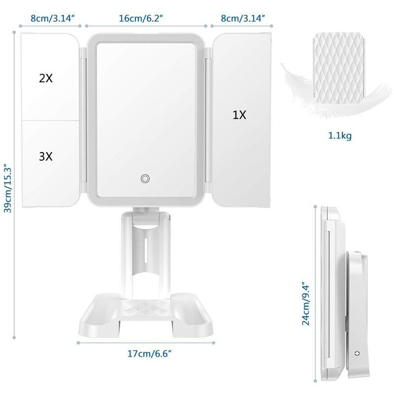 LED Light Makeup Mirror Magnifying Cosmetic Beauty Gym From House