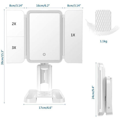 LED Light Makeup Mirror Magnifying Cosmetic Beauty Gym From House