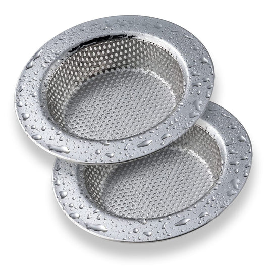 2PCS Kitchen Sink Strainer - Stainless Steel, Large Wide Rim 4.5 Diameter Home dealsniper-net Silver