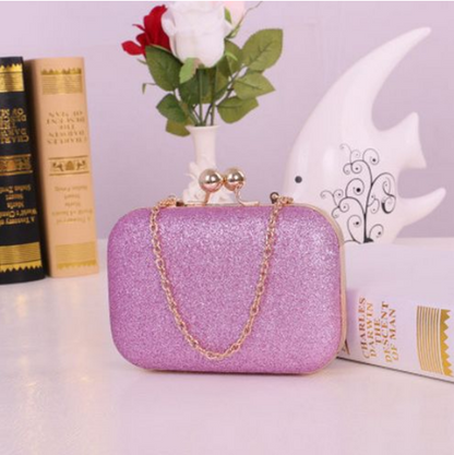 Women Handbag Evening Bags For Party New Women Chain Shoulder Bag Ladies Fashion Gold Clutch Box Bag Women Messenger Women dealsniper-net Light purple Stlye1