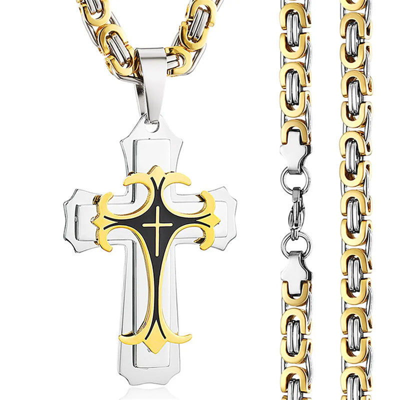 Fashion Jewelry Christian Trinity Latin Cross Necklace Jewelry dealsniper-net