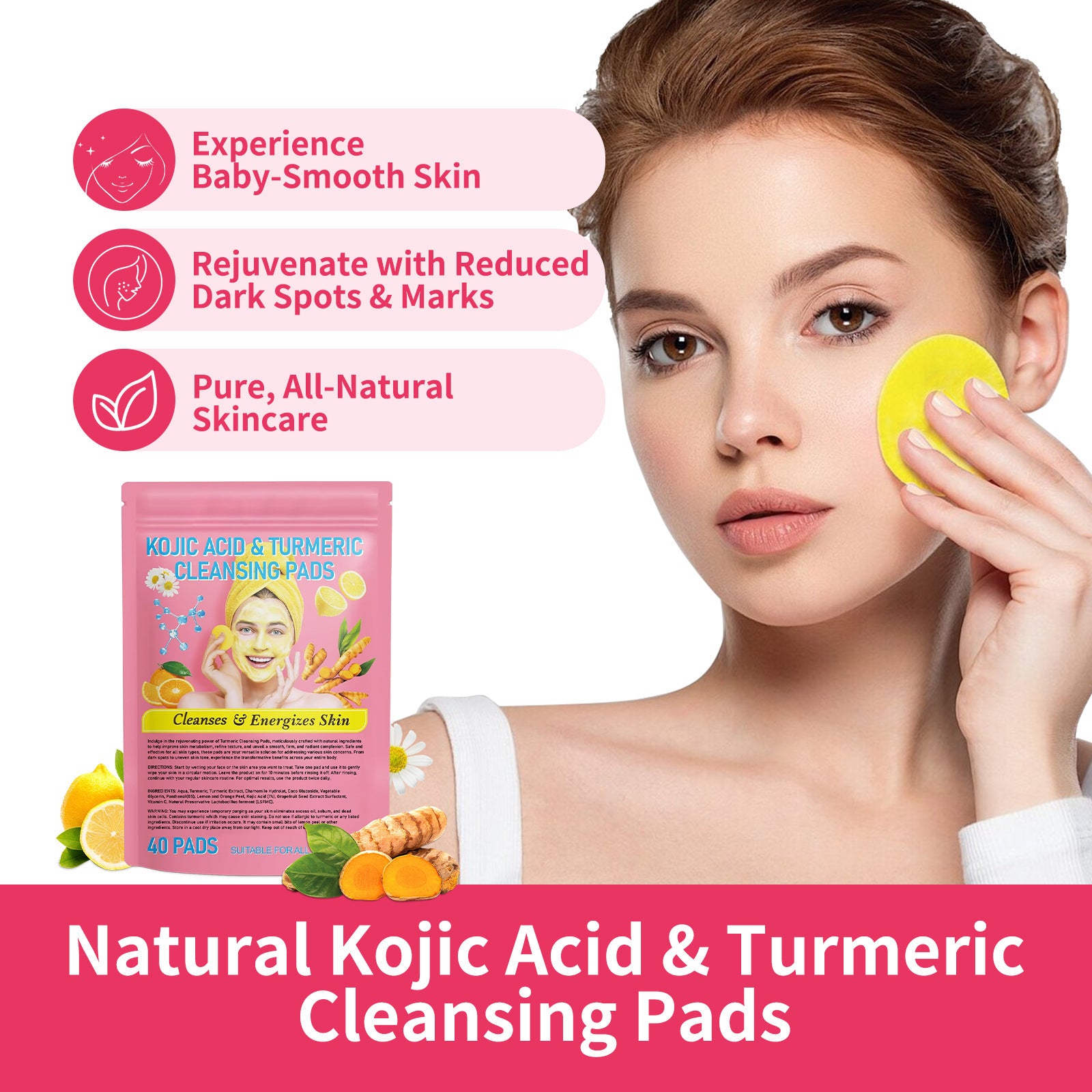 Turmeric Cleansing Pad Compressed Turmeric Kojic Acid Beauty dealsniper-net