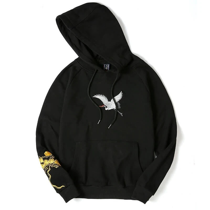 Fairy embroidered men's hooded sweatshirt