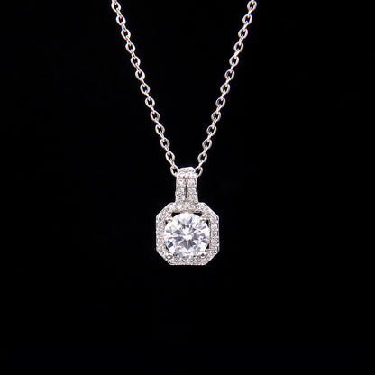 Cross-Border New Product Perfume Bottle Zircon Pendant Clavicle Chain Jewelry Gym From House White square diamond