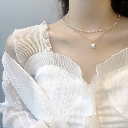 Ancient Stacked Double-layer Pearl Necklace Women Women dealsniper-net