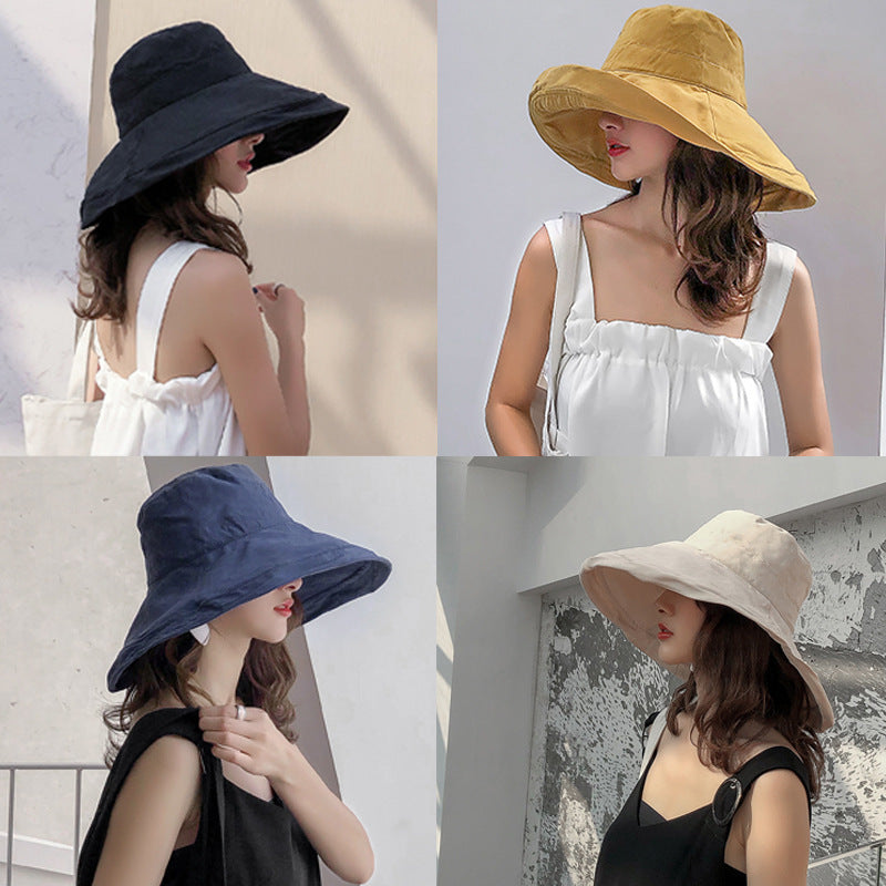 Summer Big Brim Double-sided Sunhat Fisherman Hat Women dealsniper-net