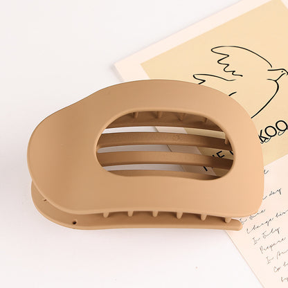 Flat Oval Barrettes Back Head Hair Claw Women DealSniper.net Khaki Pc