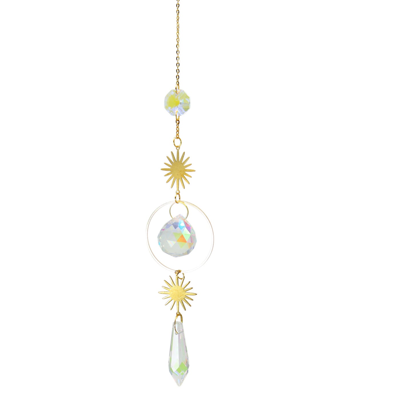 Crystal Sun Catcher Moon Star Wind Chime Pendant Deals DealSniper.net 4 Style