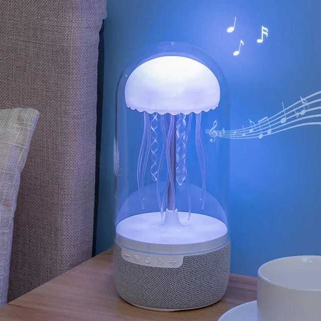 3 In 1 Creative Colorful Jellyfish Lamp Bluetooth-compatible Speaker Home Decor dealsniper-net White