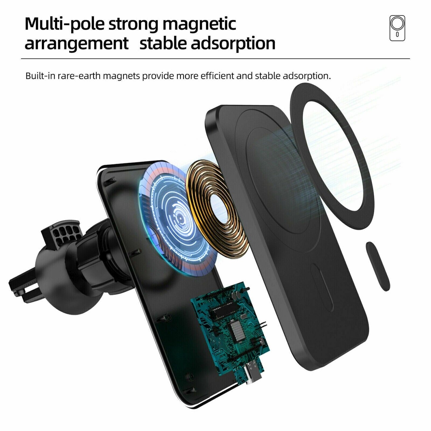 Magnetic Wireless Chargers Car Air Vent Stand Phone Holder Mini QI Fast Charging Station For Phone Vehicle dealsniper-net