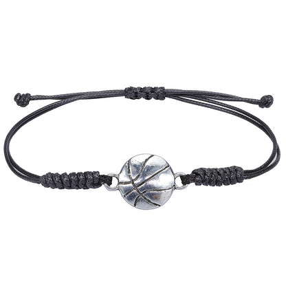 Hand Made Wax Thread Braided Hand Rope Alloy Bracelet Jewelry DealSniper.net 2basketball