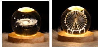 Luminous Starry Sky And Planets Moon Moon Crystal Ball Night Lamp