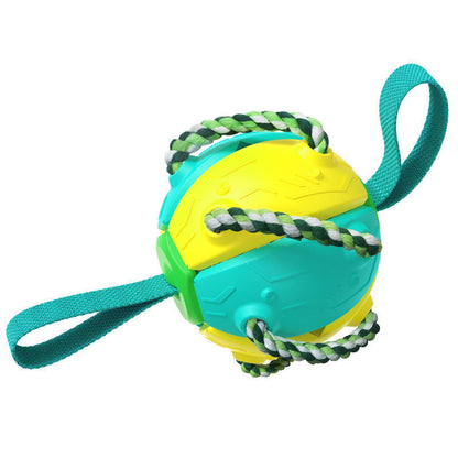 Interactive Dog Football Soccer Ball With Tabs Inflated Training Toy Outdoor Border Collie Balls Pet Products Pets dealsniper-net Blue yellow