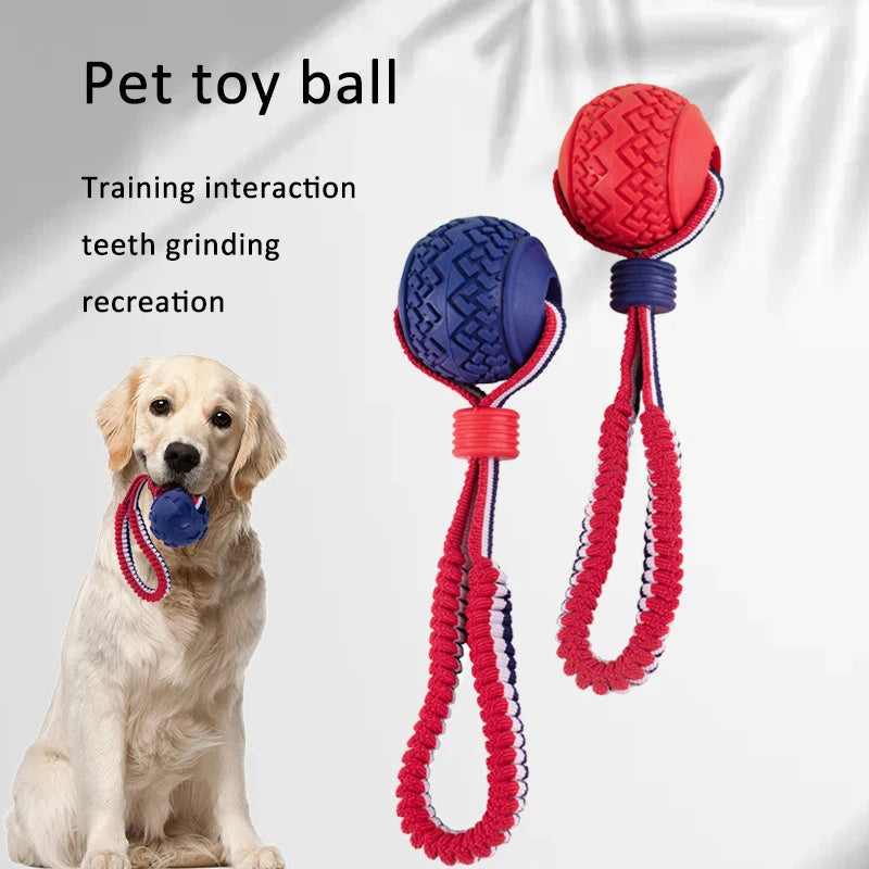 Interactive Dog Toy Ball Interactive Teether With Rope Dog Ball Pets dealsniper-net