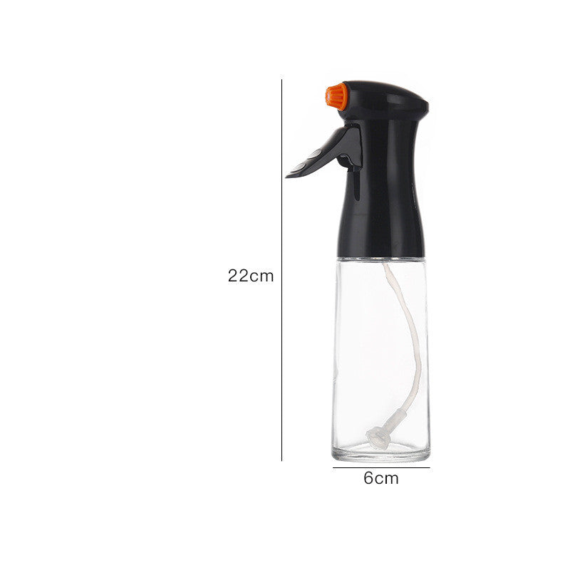 Oil Spray Bottle Glass Kettle Kitchen High-pressure Kitchen dealsniper-net 220ml black