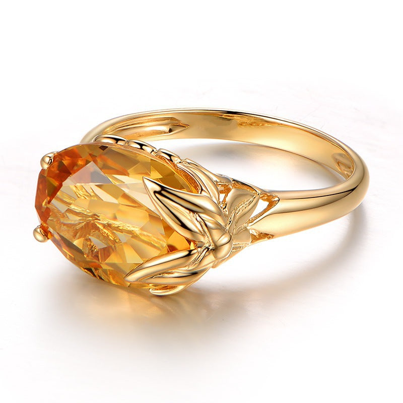 Engagement Ring Citrine Gemstone Ring Jewelry dealsniper-net