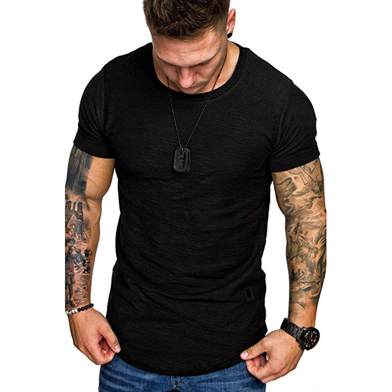 Men's Loose Round Neck Short Sleeve T-Shirt Men dealsniper-net Black 3xl