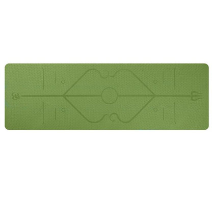 Non Slip TPE Yoga Mat Position Line Beginner Sports DealSniper.net Bamboo cyan