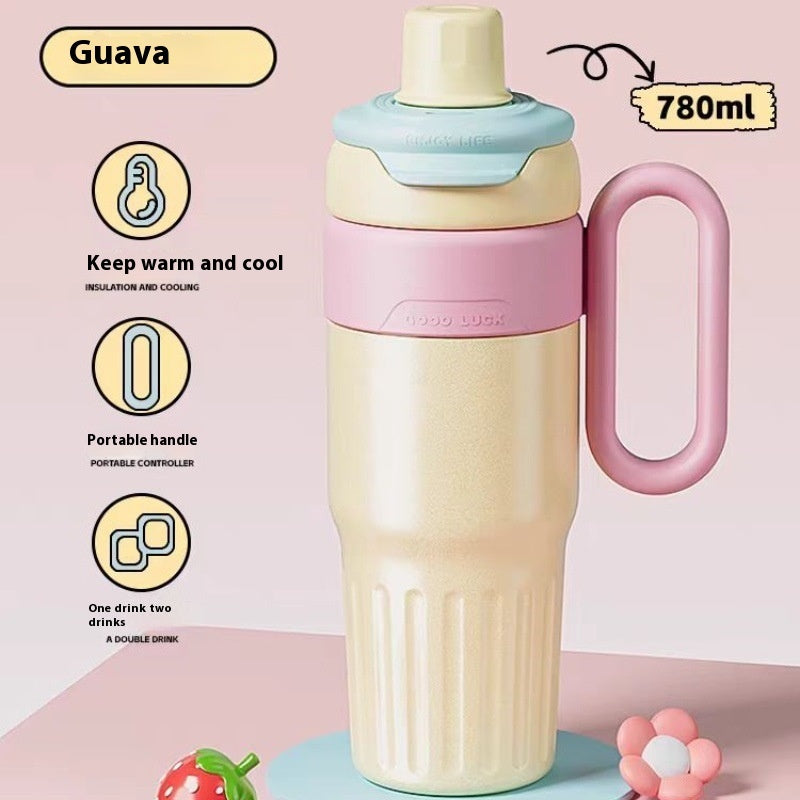 780ml Gradient Double Drink Thermal Cup Stainless Steel Kitchen Gym From House Yellow 780ml