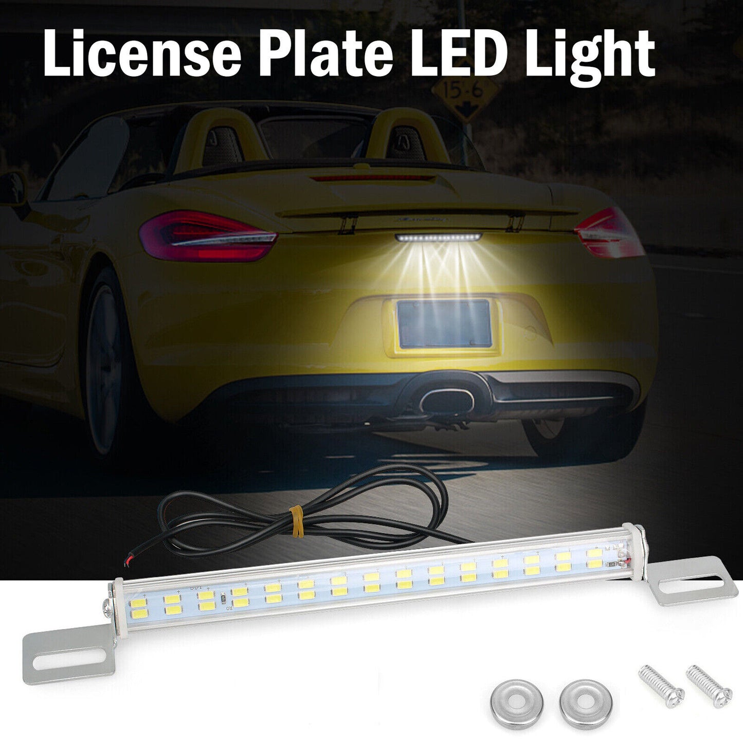 Universal License Plate LED Lamp Back Light Bar For Car SUV Truck RV 6000K White Vehicle dealsniper-net