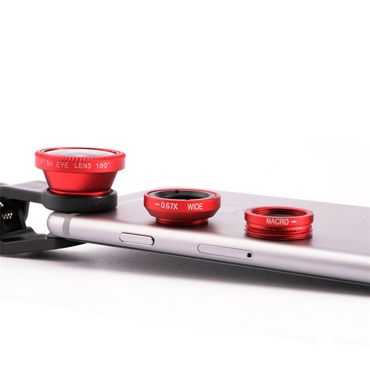 Phone Lens Fisheye 0.67x Wide Angle Zoom Lens Camera Kit Gadgets Gym From House Red