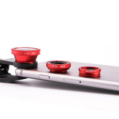 Phone Lens Fisheye 0.67x Wide Angle Zoom Lens Camera Kit Gadgets Gym From House Red