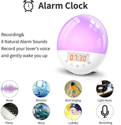 wifi voice control smart wake-up light alarm clock Home Decor dealsniper-net