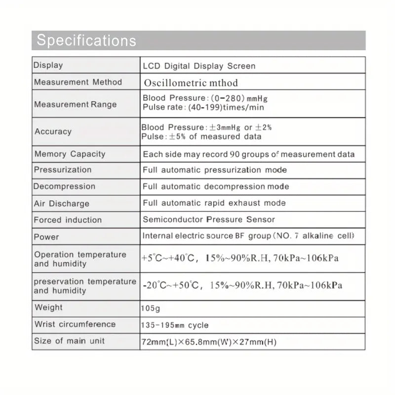 Wrist Blood Pressure Machine With Adjustable Wrist Cuff Beauty dealsniper-net