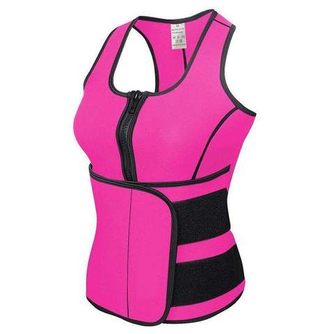 Rubber Body Sculpting Waistband Sports Waistcoat Women dealsniper-net Pink 2XL