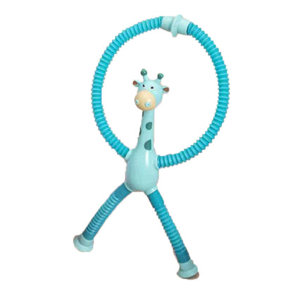 Giraffe Tubes Sensory Toys Novelty Spring Fidget Toy Kids dealsniper-net Blue Without lamp