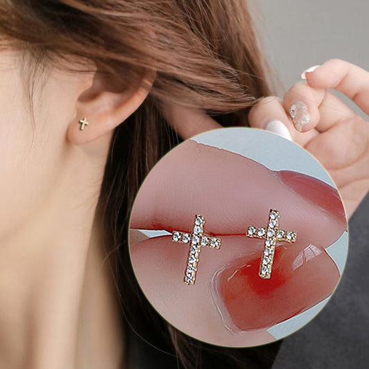 New Fashion Stainless Steel Cross Earrings Jewelry Gym From House