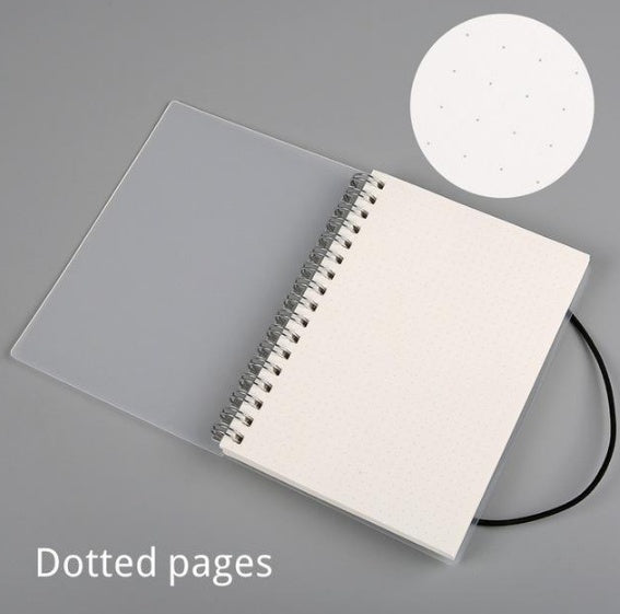Plastic Cover Bound Spiral Coil Notebook Electronics dealsniper-net Dotted pages A5