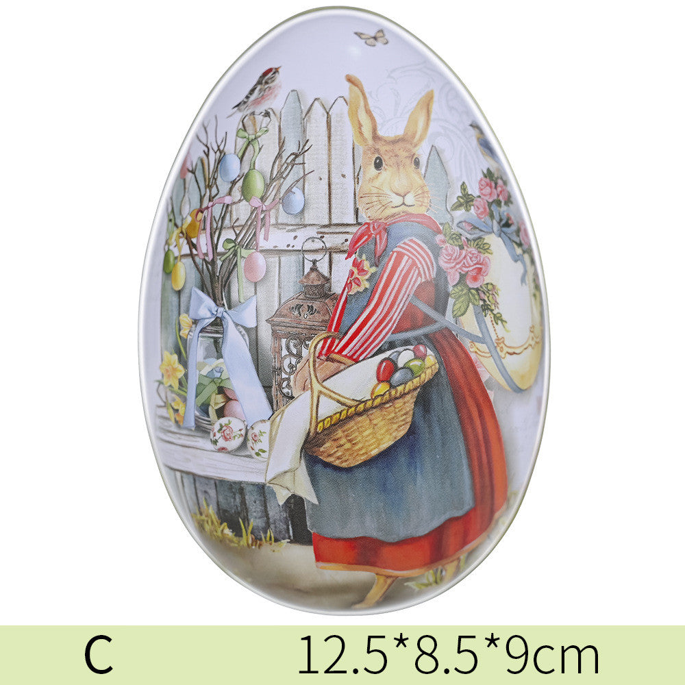 New Easter Decorative Tinplate Egg Creative Tin Box Kids Gym From House C Large
