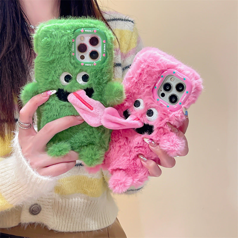 Funny Sticking Tongue Out Cartoon Plush Suitable Phone Case Drop-resistant Electronics DealSniper.net