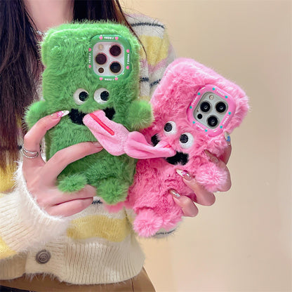 Funny Sticking Tongue Out Cartoon Plush Suitable Phone Case Drop-resistant Electronics DealSniper.net