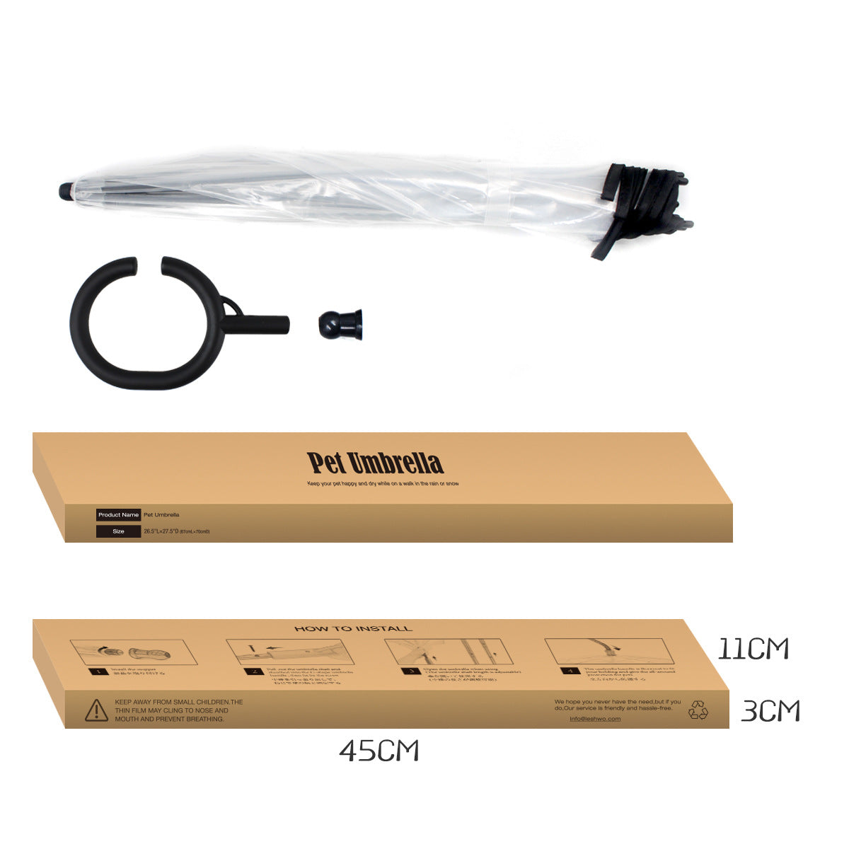 Transparent Pet Supplies Adjustable Pet C Type Umbrella Pets Gym From House
