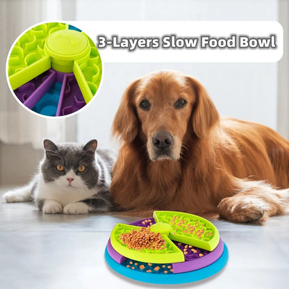 Slow Food Bowl Anti Choking Cat Bowl Dog Basin Puzzle Feeder Pets dealsniper-net