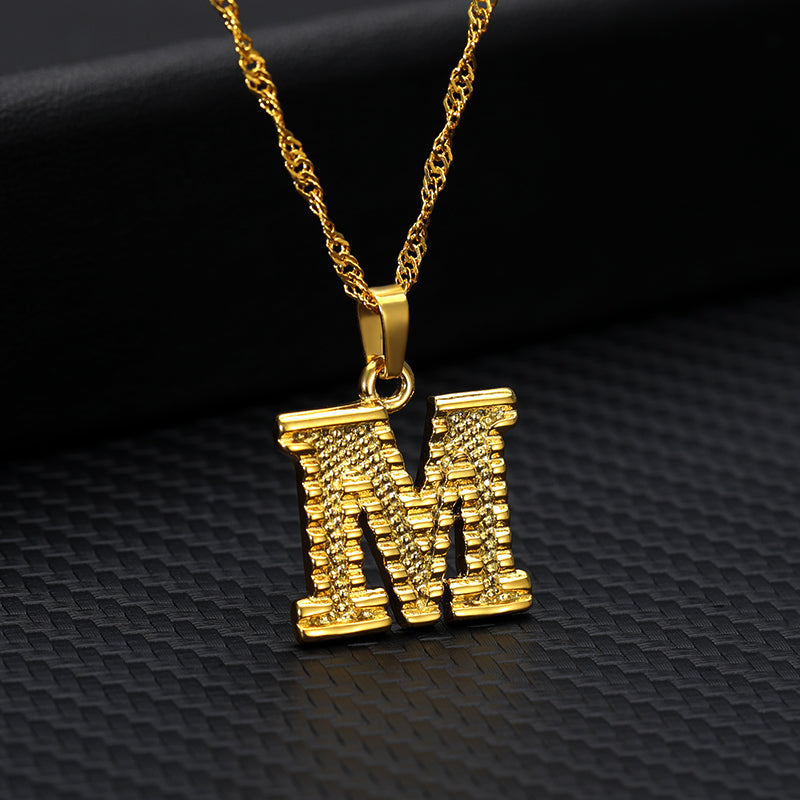 26 letters gold-plated pendant necklace Jewelry dealsniper-net M